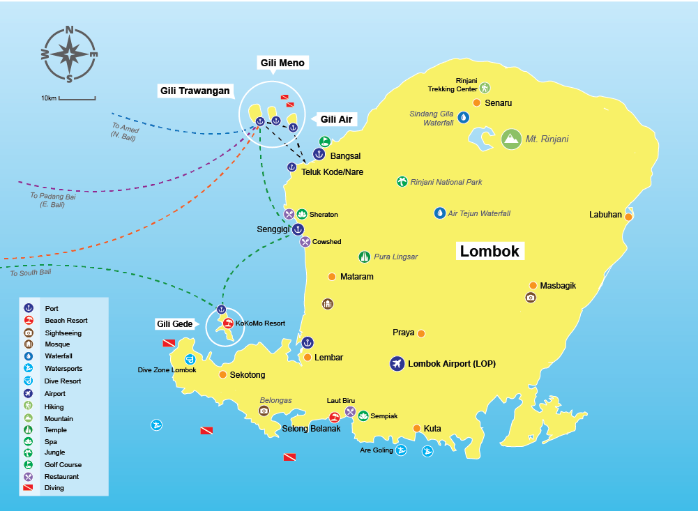 Map Of Lombok Island Bali Map Of Lombok Island Bali